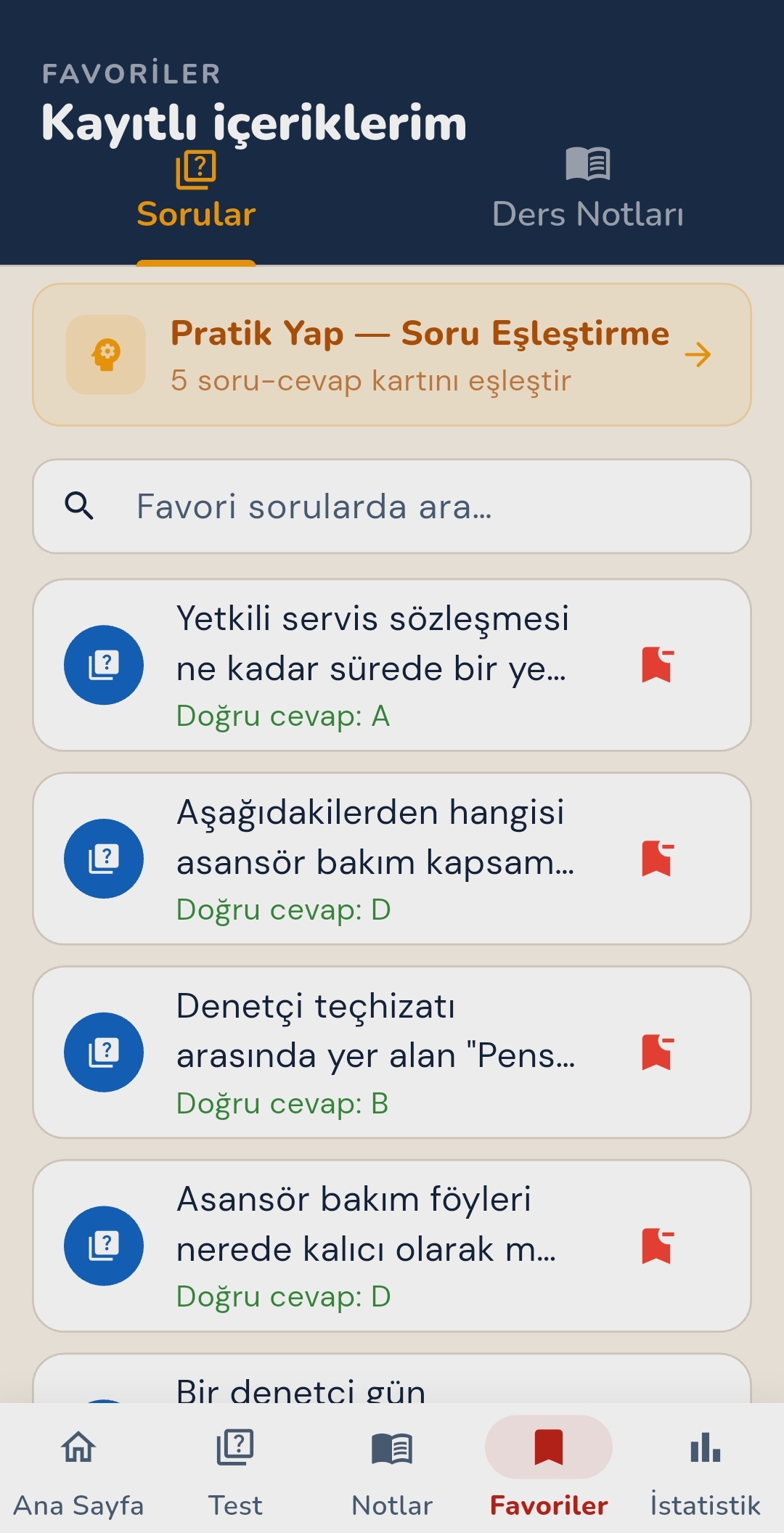 İSG Sınavım — Favoriler